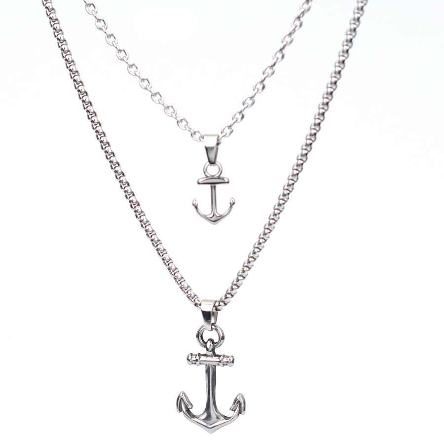 Battle Rope Anchor - Collier d'ancre hip hop pour hommes,